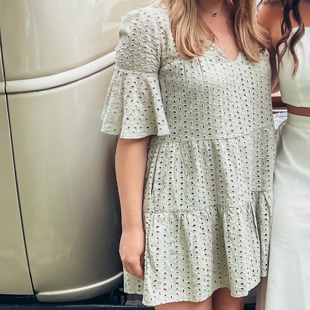 Mustard Seed Green Babydoll Dress SMALL